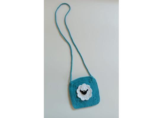 محفظة / حقيبة يد جميلة من الكروشيه ، قطن طبيعي ناعم ، هدية رائعة خاصة للبنات للأعمار 2،3،4،5،6 سنوات (اللون أخضر أو أزرق أو برتقالي ) 